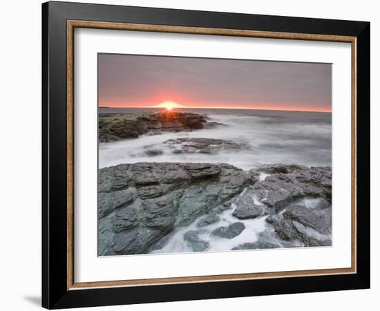 Sunrise Near Brenton Point State Park on Ocean Road in Newport, Rhode Island, Usa-Jerry & Marcy Monkman-Framed Photographic Print