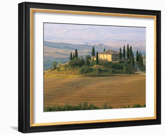 Sunrise Near San Quirico D'Orcia, Val D'Orcia, Siena Province, Tuscany, Italy, Europe-Sergio Pitamitz-Framed Photographic Print