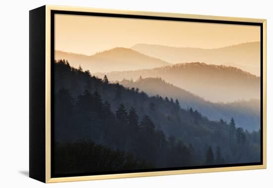 Sunrise, Oconaluftee Overlook, Great Smoky Mountains National Park, North Carolina, USA-null-Framed Premier Image Canvas