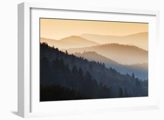 Sunrise, Oconaluftee Overlook, Great Smoky Mountains National Park, North Carolina, USA-null-Framed Photographic Print