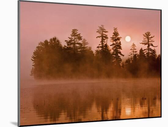 Sunrise on a Lake, Adirondack Park, New York, USA-Jay O'brien-Mounted Photographic Print