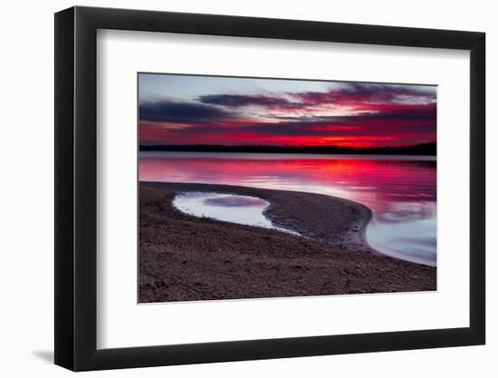 Sunrise on A Sandy Shoreline of Longview Lake in Kansas City-tomofbluesprings-Framed Photographic Print