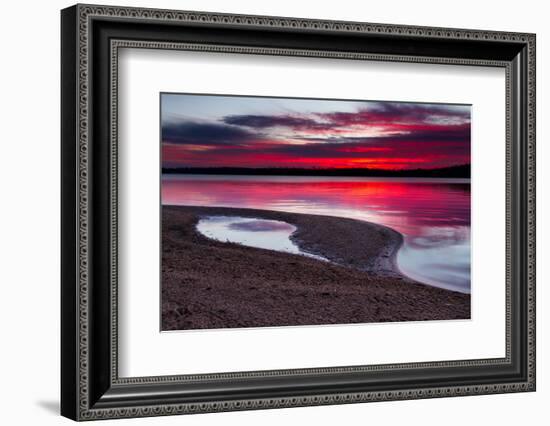 Sunrise on A Sandy Shoreline of Longview Lake in Kansas City-tomofbluesprings-Framed Photographic Print