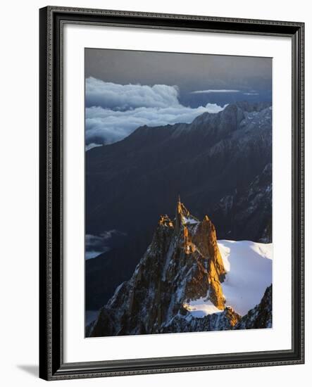 Sunrise on Aiguille Du Midi Cable Car Station, Mont Blanc Range, Chamonix, French Alps, France-Christian Kober-Framed Photographic Print