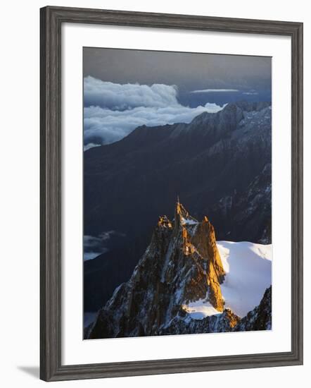 Sunrise on Aiguille Du Midi Cable Car Station, Mont Blanc Range, Chamonix, French Alps, France-Christian Kober-Framed Photographic Print