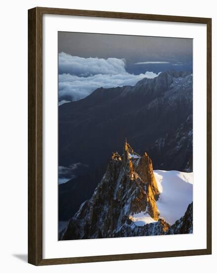 Sunrise on Aiguille Du Midi Cable Car Station, Mont Blanc Range, Chamonix, French Alps, France-Christian Kober-Framed Photographic Print