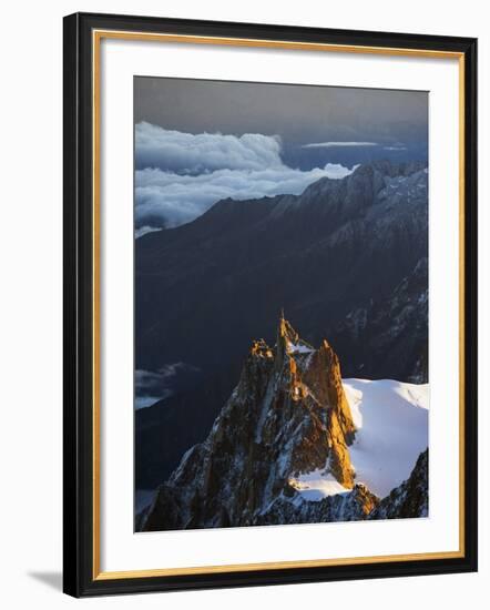 Sunrise on Aiguille Du Midi Cable Car Station, Mont Blanc Range, Chamonix, French Alps, France-Christian Kober-Framed Photographic Print