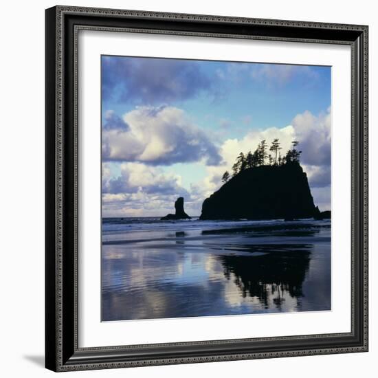 Sunrise on coast, Olympic National Park, Washington, USA-Charles Gurche-Framed Photographic Print