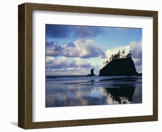 Sunrise on coast, Olympic National Park, Washington, USA-Charles Gurche-Framed Photographic Print