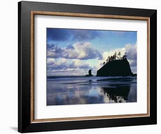 Sunrise on coast, Olympic National Park, Washington, USA-Charles Gurche-Framed Photographic Print