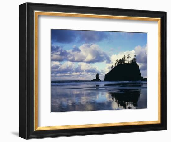 Sunrise on coast, Olympic National Park, Washington, USA-Charles Gurche-Framed Photographic Print