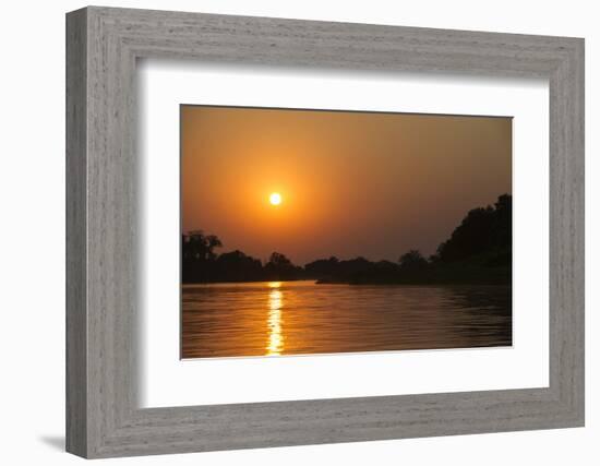 Sunrise on Cuiaba River, Northern Pantanal, Mato Grosso, Brazil-Pete Oxford-Framed Photographic Print