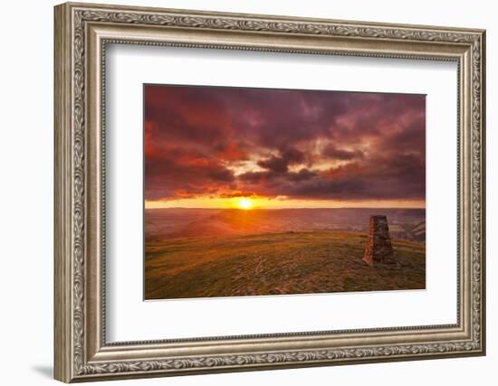 Sunrise on Great Ridge, Mam Tor, Hope Valley, Peak District National Park, Derbyshire-Neale Clark-Framed Photographic Print