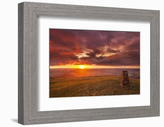 Sunrise on Great Ridge, Mam Tor, Hope Valley, Peak District National Park, Derbyshire-Neale Clark-Framed Photographic Print