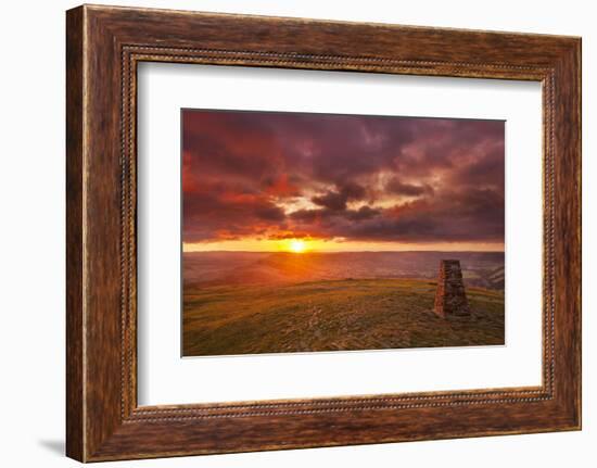 Sunrise on Great Ridge, Mam Tor, Hope Valley, Peak District National Park, Derbyshire-Neale Clark-Framed Photographic Print