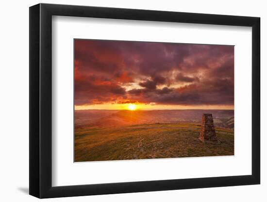 Sunrise on Great Ridge, Mam Tor, Hope Valley, Peak District National Park, Derbyshire-Neale Clark-Framed Photographic Print