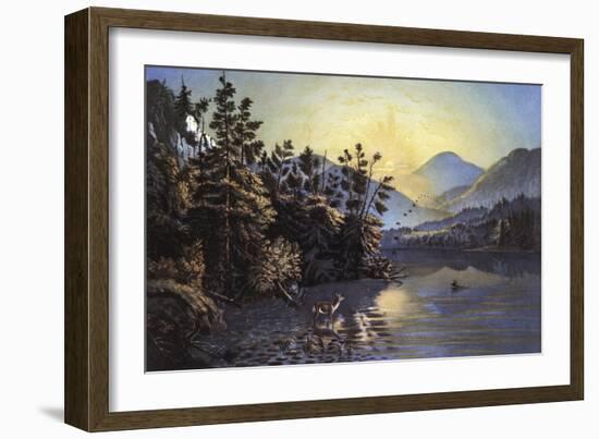 Sunrise on Lake Saranac-Currier & Ives-Framed Giclee Print