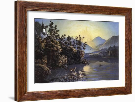 Sunrise on Lake Saranac-Currier & Ives-Framed Giclee Print