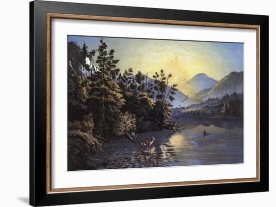 Sunrise on Lake Saranac-Currier & Ives-Framed Giclee Print