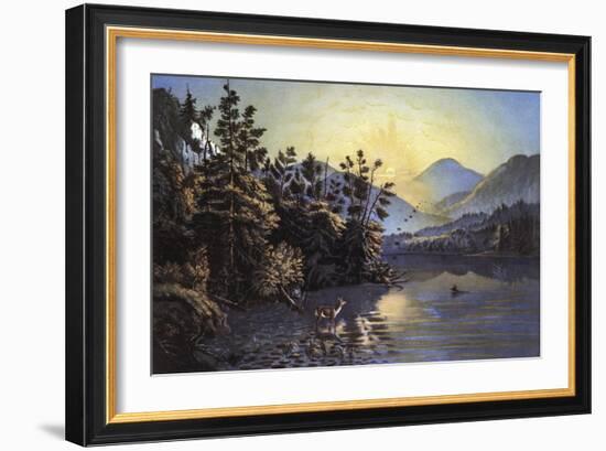 Sunrise on Lake Saranac-Currier & Ives-Framed Giclee Print