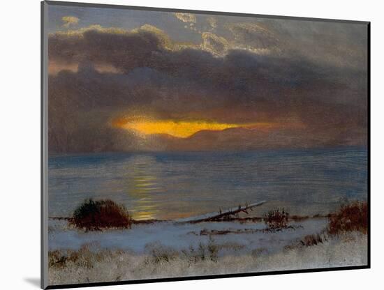 Sunrise on Lake Tahoe, California, 1872 (Oil on Paper)-Albert Bierstadt-Mounted Giclee Print