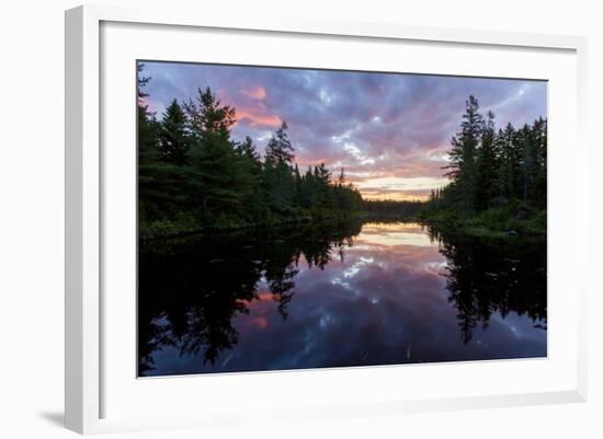 Sunrise on Little Berry Pond in Maine's Northern Forest-Jerry & Marcy Monkman-Framed Photographic Print