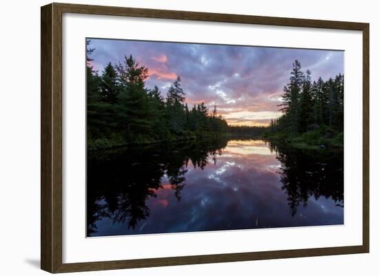 Sunrise on Little Berry Pond in Maine's Northern Forest-Jerry & Marcy Monkman-Framed Photographic Print