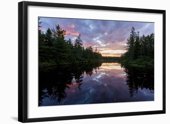 Sunrise on Little Berry Pond in Maine's Northern Forest-Jerry & Marcy Monkman-Framed Photographic Print