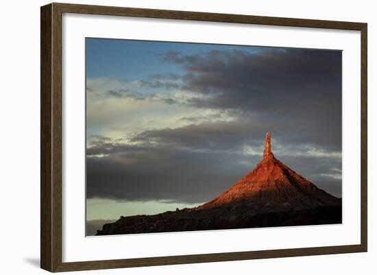 Sunrise on North Sixshooter Tower, Indian Creek, Utah-Louis Arevalo-Framed Photographic Print