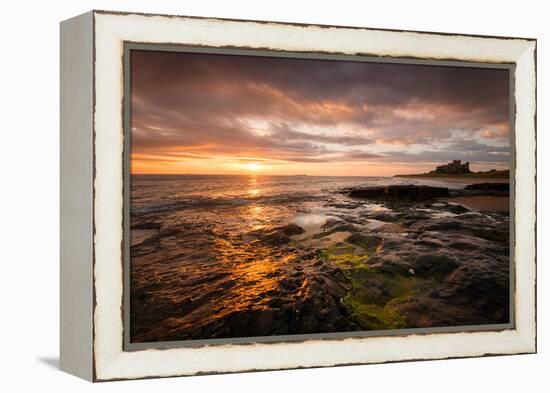 Sunrise on the Beach at Bamburgh, Northumberland UK-Tracey Whitefoot-Framed Premier Image Canvas