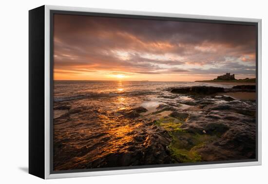 Sunrise on the Beach at Bamburgh, Northumberland UK-Tracey Whitefoot-Framed Premier Image Canvas