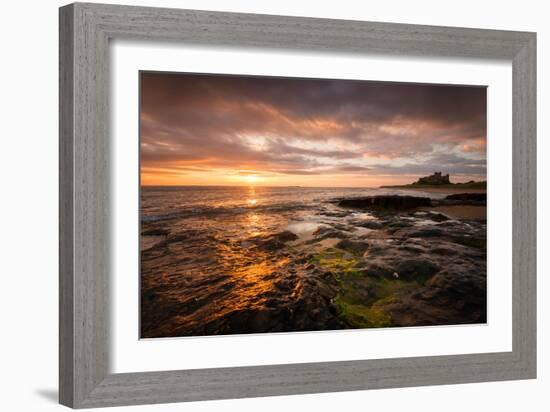 Sunrise on the Beach at Bamburgh, Northumberland UK-Tracey Whitefoot-Framed Photographic Print