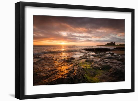 Sunrise on the Beach at Bamburgh, Northumberland UK-Tracey Whitefoot-Framed Photographic Print