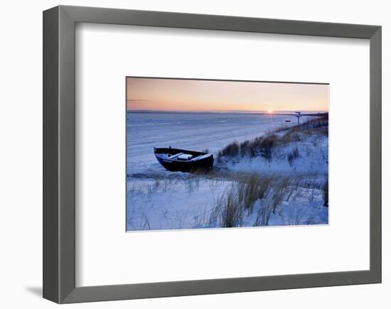 Sunrise on the Beach, Baltic Sea Resort of Ahlbeck, Usedom, Mecklenburg-Western Pomerania, Germany-null-Framed Art Print
