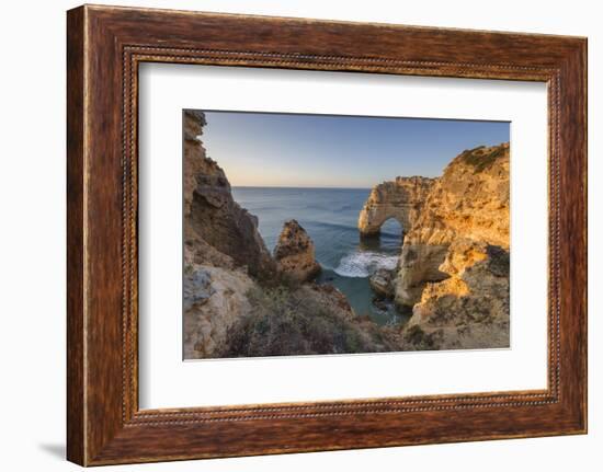 Sunrise on the Cliffs and Turquoise Water of the Ocean, Praia Da Marinha, Caramujeira-Roberto Moiola-Framed Photographic Print