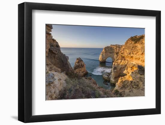 Sunrise on the Cliffs and Turquoise Water of the Ocean, Praia Da Marinha, Caramujeira-Roberto Moiola-Framed Photographic Print