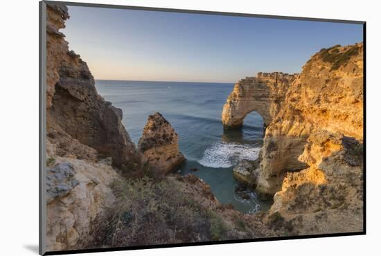 Sunrise on the Cliffs and Turquoise Water of the Ocean, Praia Da Marinha, Caramujeira-Roberto Moiola-Mounted Photographic Print