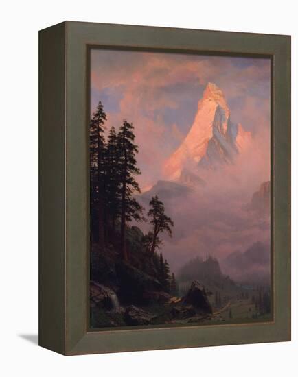 Sunrise on the Matterhorn, after 1875-Albert Bierstadt-Framed Premier Image Canvas