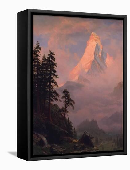 Sunrise on the Matterhorn, after 1875-Albert Bierstadt-Framed Premier Image Canvas