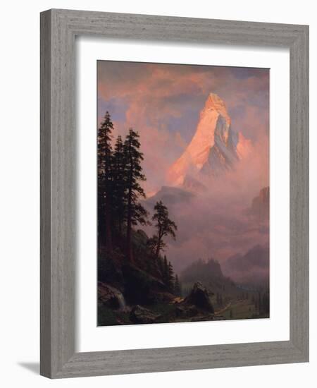 Sunrise on the Matterhorn, after 1875-Albert Bierstadt-Framed Giclee Print