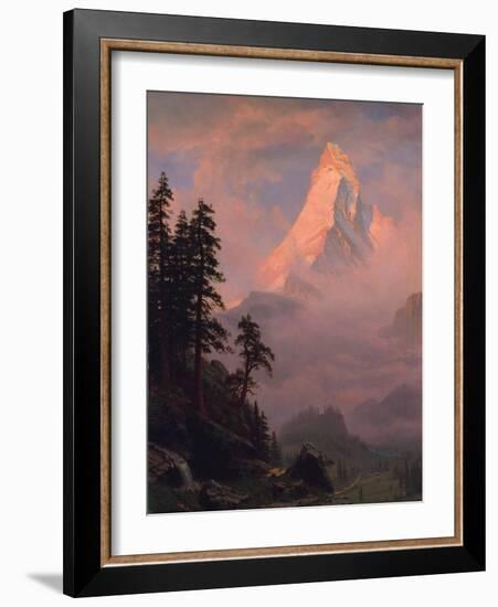 Sunrise on the Matterhorn, after 1875-Albert Bierstadt-Framed Giclee Print