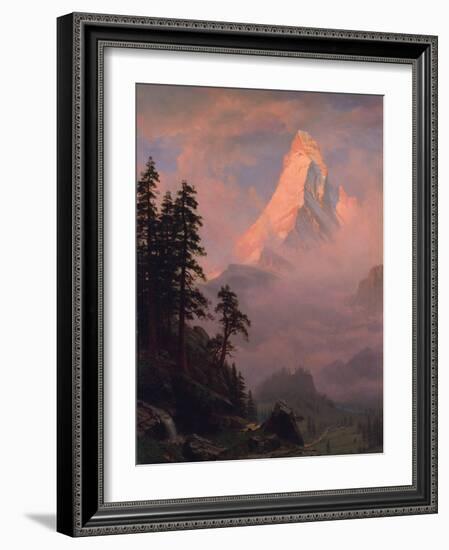 Sunrise on the Matterhorn, after 1875-Albert Bierstadt-Framed Giclee Print