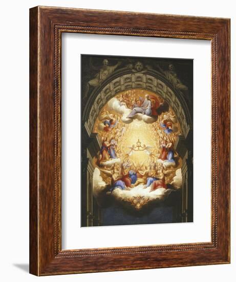 Sunrise on the New Testament, the Eucharist in a Monstrance Carried by Two Angels-Italian School-Framed Giclee Print