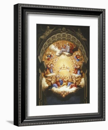 Sunrise on the New Testament, the Eucharist in a Monstrance Carried by Two Angels-Italian School-Framed Giclee Print