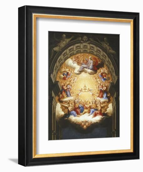 Sunrise on the New Testament, the Eucharist in a Monstrance Carried by Two Angels-Italian School-Framed Giclee Print