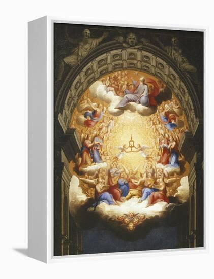 Sunrise on the New Testament, the Eucharist in a Monstrance Carried by Two Angels-Italian School-Framed Premier Image Canvas