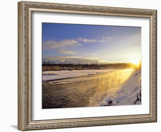 Sunrise on the North Fork of the Flathead River Near Polebrdge, Montana, USA-Chuck Haney-Framed Photographic Print