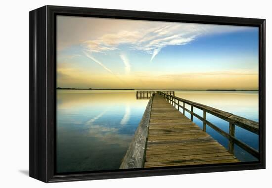 Sunrise on the Pier at Terre Ceia Bay, Florida, USA-Richard Duval-Framed Premier Image Canvas