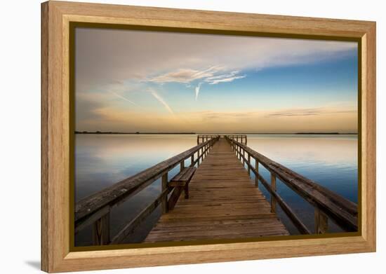 Sunrise on the Pier at Terre Ceia Bay, Florida, USA-Richard Duval-Framed Premier Image Canvas