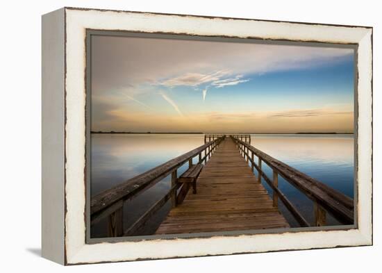 Sunrise on the Pier at Terre Ceia Bay, Florida, USA-Richard Duval-Framed Premier Image Canvas